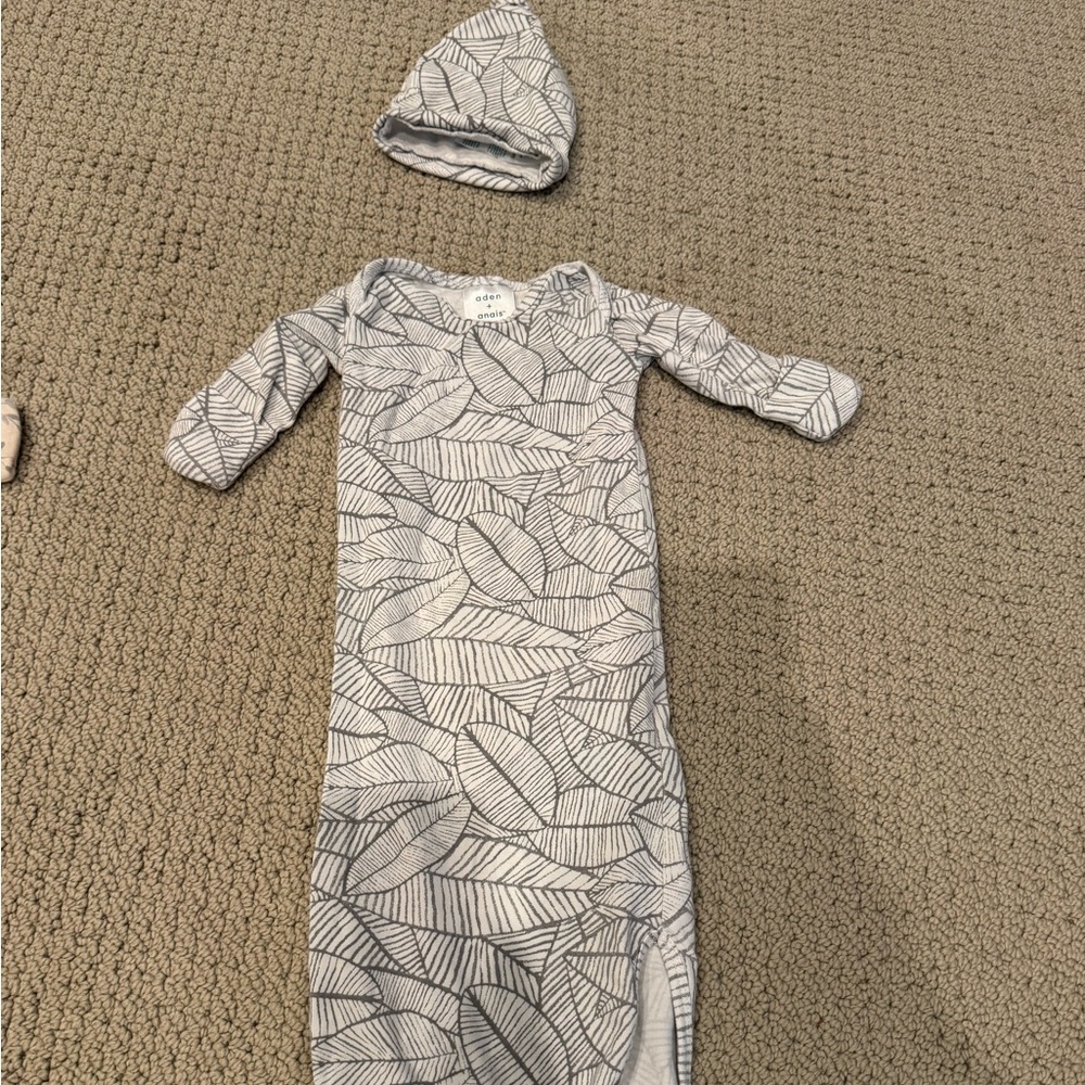 Aden + Anais gown and hat set